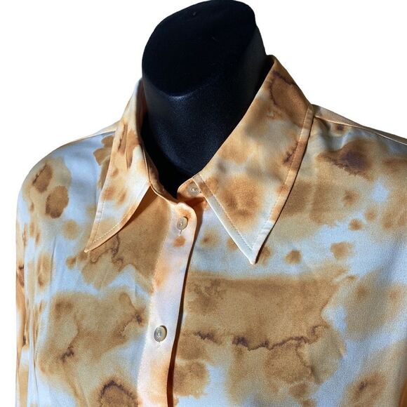 Aritzia Wilfred free Brinkley button up top small yellow white - Picture 6 of 8